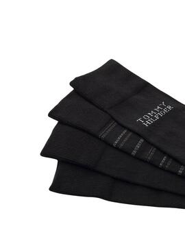 Scatola regalo 4 calze Tommy Hilfiger nere da uomo
