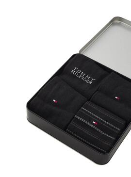 Scatola regalo 4 calze Tommy Hilfiger nere da uomo