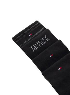 Scatola regalo 4 calze Tommy Hilfiger nere da uomo
