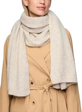 Sciarpa Pieces Moella beige per donna