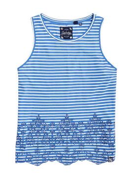 T-Shirt Superdry LX Strisce Blu Donna