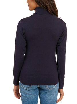 Maglia Naf Naf Mina a collo alto blu navy per donna