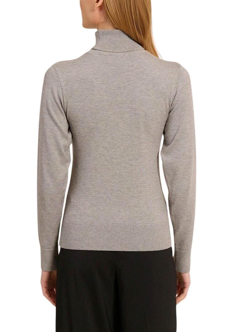 Maglia Naf Naf Mina grigia a collo alto per donna
