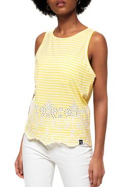 T-Shirt Superdry LX Strisce Giallo Donna