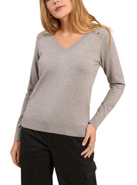 Maglia grigia Naf Naf Joana per donna.
