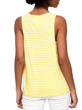 T-Shirt Superdry LX Strisce Giallo Donna