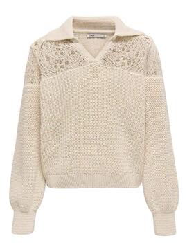Maglia Only Meryl beige per ragazza