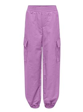 Pantaloni Cargo malva Only Kogecho per bambina