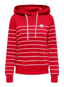 Felpa Only Ladelle rossa da donna
