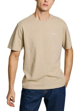 Maglietta Pepe Jeans Connor beige per uomo
