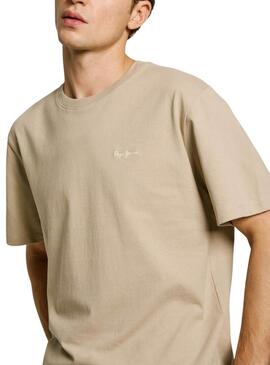 Maglietta Pepe Jeans Connor beige per uomo