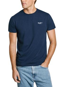 Maglietta Pepe Jeans Original Basic blu marino per uomo