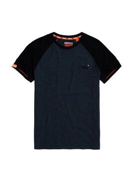 T-Shirt Superdry Orange Label Baseball Blu