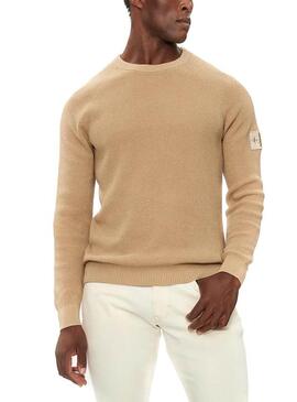 Jersey Calvin Klein Jeans Easy beige per uomo