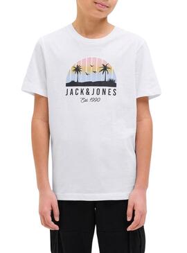 Maglietta Jack and Jones Palm bianca per bambino