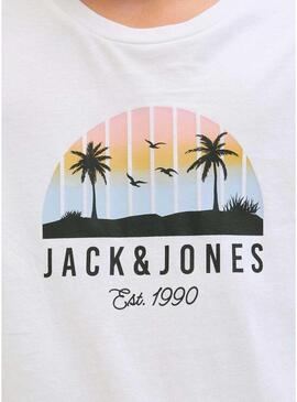 Maglietta Jack and Jones Palm bianca per bambino