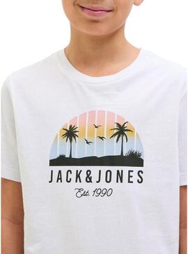 Maglietta Jack and Jones Palm bianca per bambino