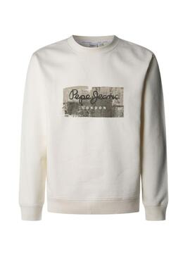 Felpa Pepe Jeans Dalter Crew bianca per uomo