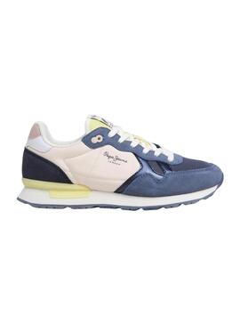 Sneakers Pepe Jeans Brit Camp blu per donna