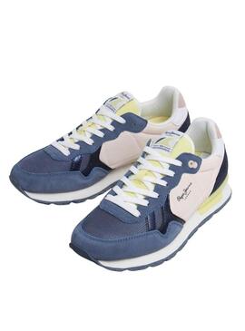 Sneakers Pepe Jeans Brit Camp blu per donna