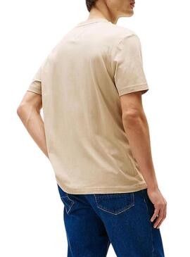 Maglietta Tommy Hilfiger Stack beige per uomo