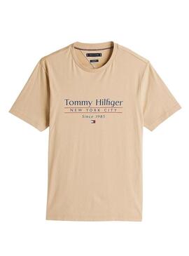 Maglietta Tommy Hilfiger Stack beige per uomo