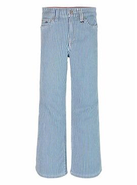 Pantaloni Tommy Hilfiger Mabel Stripe blu per bambina