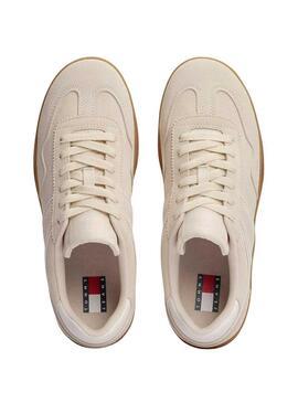 Scarpe Tommy Jeans Greenwich beige per donna