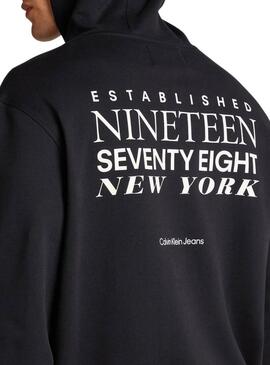 Felpa Calvin Klein Type nera per uomo