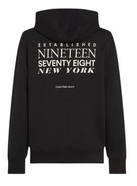 Felpa Calvin Klein Type nera per uomo