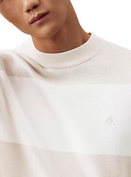 Maglia Calvin Klein Crew beige per uomo