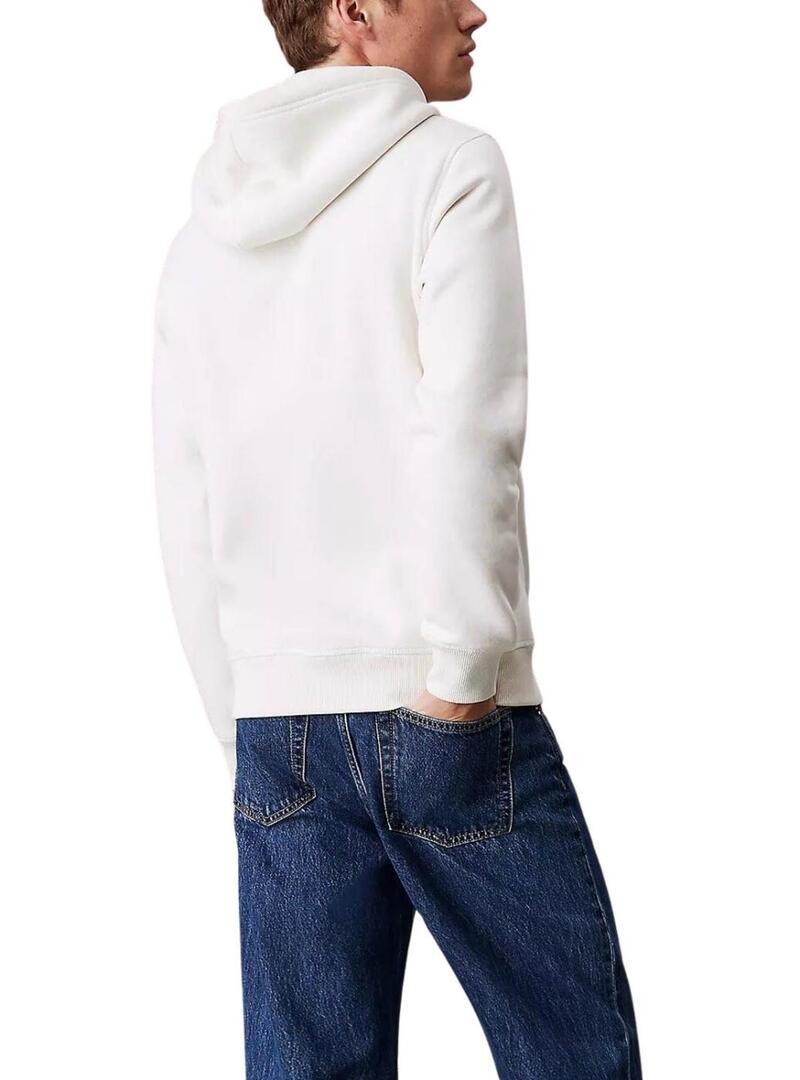 Felpa Calvin Klein Monogram bianca per uomo