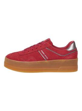 Scarpe Tommy Jeans Greemwich Platform rosse per donna
