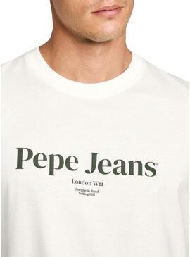 Maglietta Pepe Jeans Dale bianco sporco per uomo
