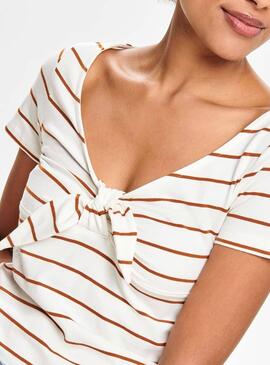 T-Shirt Only Live Stripes Bianco Donna