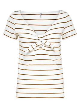 T-Shirt Only Live Stripes Bianco Donna