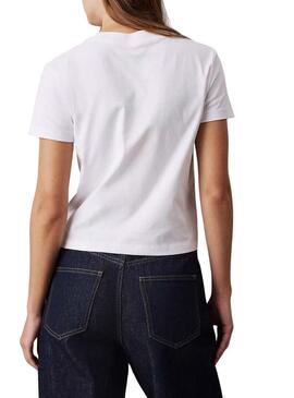 Maglietta Calvin Klein Jeans Script bianca per donna