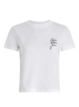 Maglietta Calvin Klein Jeans Script bianca per donna