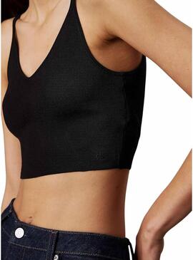 Top Calvin Klein Jeans in viscosa nera per donna