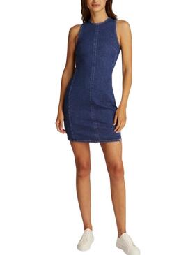 Abito Calvin Klein Jeans Mini Column in denim per donna