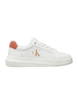 Scarpe Calvin Klein Jeans Chunky Cupsole bianche e rosa per donna