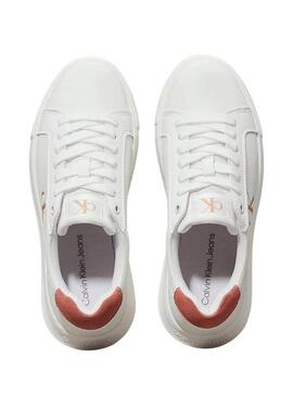 Scarpe Calvin Klein Jeans Chunky Cupsole bianche e rosa per donna
