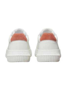 Scarpe Calvin Klein Jeans Chunky Cupsole bianche e rosa per donna