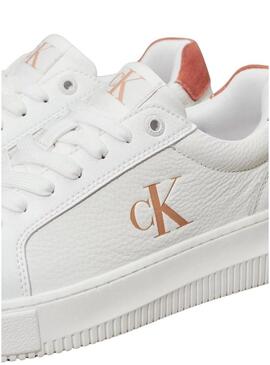 Scarpe Calvin Klein Jeans Chunky Cupsole bianche e rosa per donna