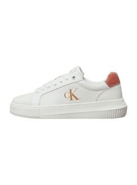 Scarpe Calvin Klein Jeans Chunky Cupsole bianche e rosa per donna