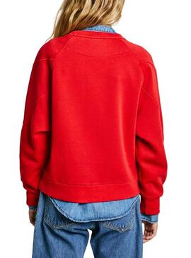 Felpa Pepe Jeans Reese rossa per donna
