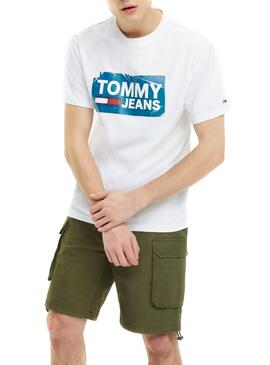 T-Shirt Tommy Jeans Scratched Bianco Uomo