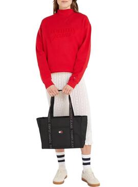 Borsa Tommy Jeans Daily Tote nera per donna.