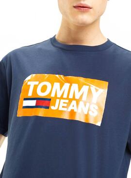 T-Shirt Tommy Jeans Scratched Marino Uomo