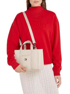 Borsa Tommy Jeans Daily Elevated beige per donna